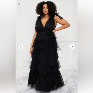 Fashion Nova Black Layered Maxi Dress